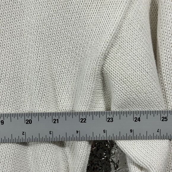 VTG Chaps Ralph Lauren Hand Framed Embroidery Cream Pullover Sweater Crewneck XL - Picture 5 of 6